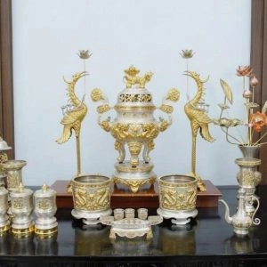 Bộ ngũ sự song long 57 mẫu 3 mộc hoa văn