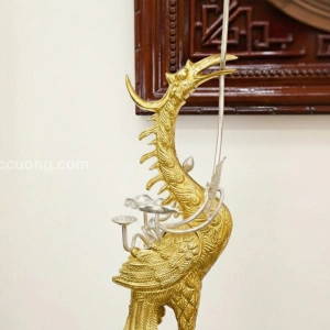 Bộ tam sự hạc Kim Bảo mạ bạc vàng