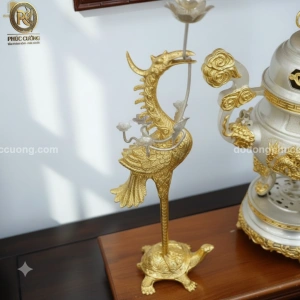 Bộ tam sự hạc Kim Bảo mạ bạc vàng