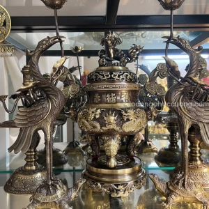 Bộ ngũ sự khảm ngũ sắc 40cm