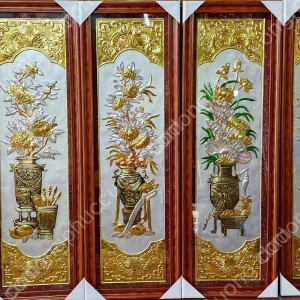 Tranh đồng phong thủy dát vàng 24k Mã đáo thành công