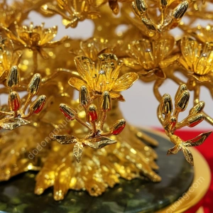 Chậu hoa mai bon sai mạ vàng 24k