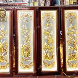 Tứ bình 4 mùa dát vàng 24k
