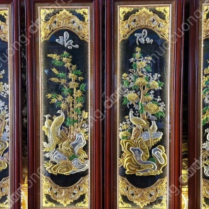 Tứ bình 4 mùa dát vàng 24k