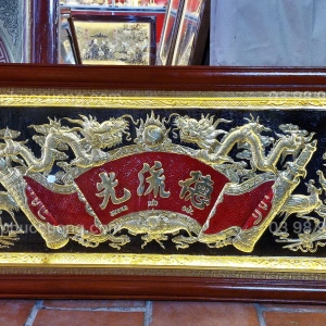 Tranh đồng Thờ Cúng Cuốn Thư Câu Đối