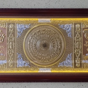 Tranh đồng phong thủy dát vàng 24k Trống Đồng Hưng Thịnh