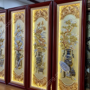 Tranh đồng phong thủy dát vàng 24k Mã đáo thành công