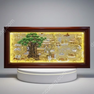 Tranh dát vàng 24k quê hương