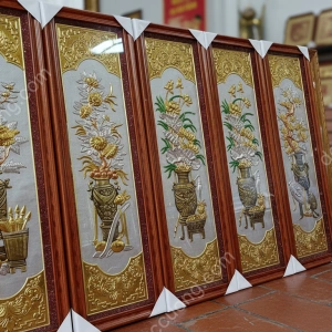 Tranh đồng phong thủy dát vàng 24k Mã đáo thành công