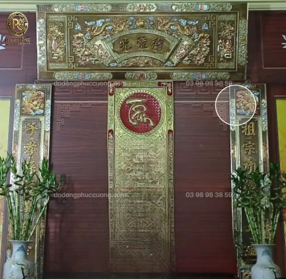 Tranh Đồng Thờ Cúng Cuốn Thư Câu Đối