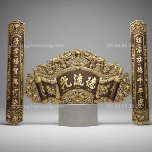 Tranh đồng Thờ Cúng Cuốn Thư Câu Đối