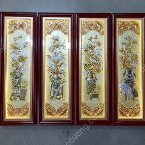 Tranh đồng phong thủy dát vàng 24k Mã đáo thành công