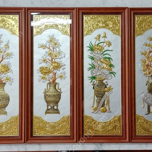 Tranh đồng phong thủy dát vàng 24k Mã đáo thành công