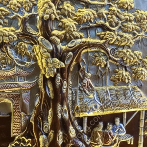 Tranh đồng phong thủy dát vàng 24k Ngọc Đường Phúc Quý