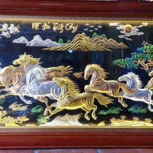 TRANH ĐỒNG MÃ ĐÁO THÀNH CÔNG DÁT VÀNG 24K – BỨT PHÁ DANH VỌNG, VẠN SỰ HANH THÔNG