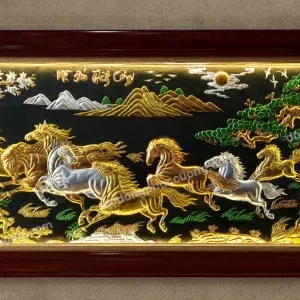 TRANH ĐỒNG MÃ ĐÁO THÀNH CÔNG DÁT VÀNG 24K – BỨT PHÁ DANH VỌNG, VẠN SỰ HANH THÔNG