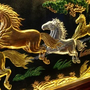 TRANH ĐỒNG MÃ ĐÁO THÀNH CÔNG DÁT VÀNG 24K – BỨT PHÁ DANH VỌNG, VẠN SỰ HANH THÔNG